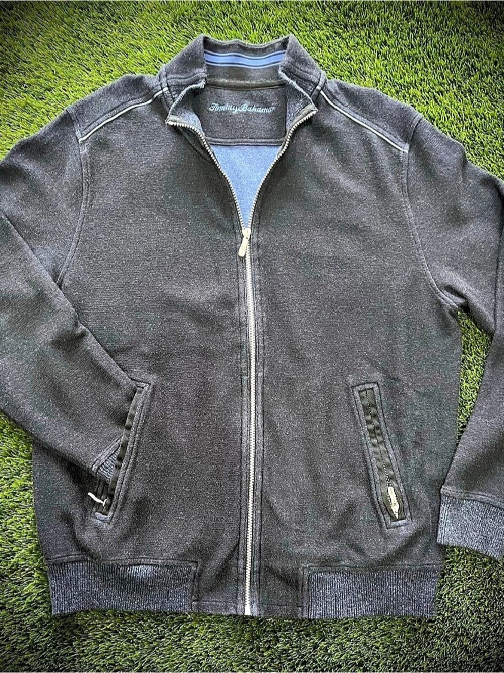 Tommy Bahama Full-Zip Jacket in Black & Blue